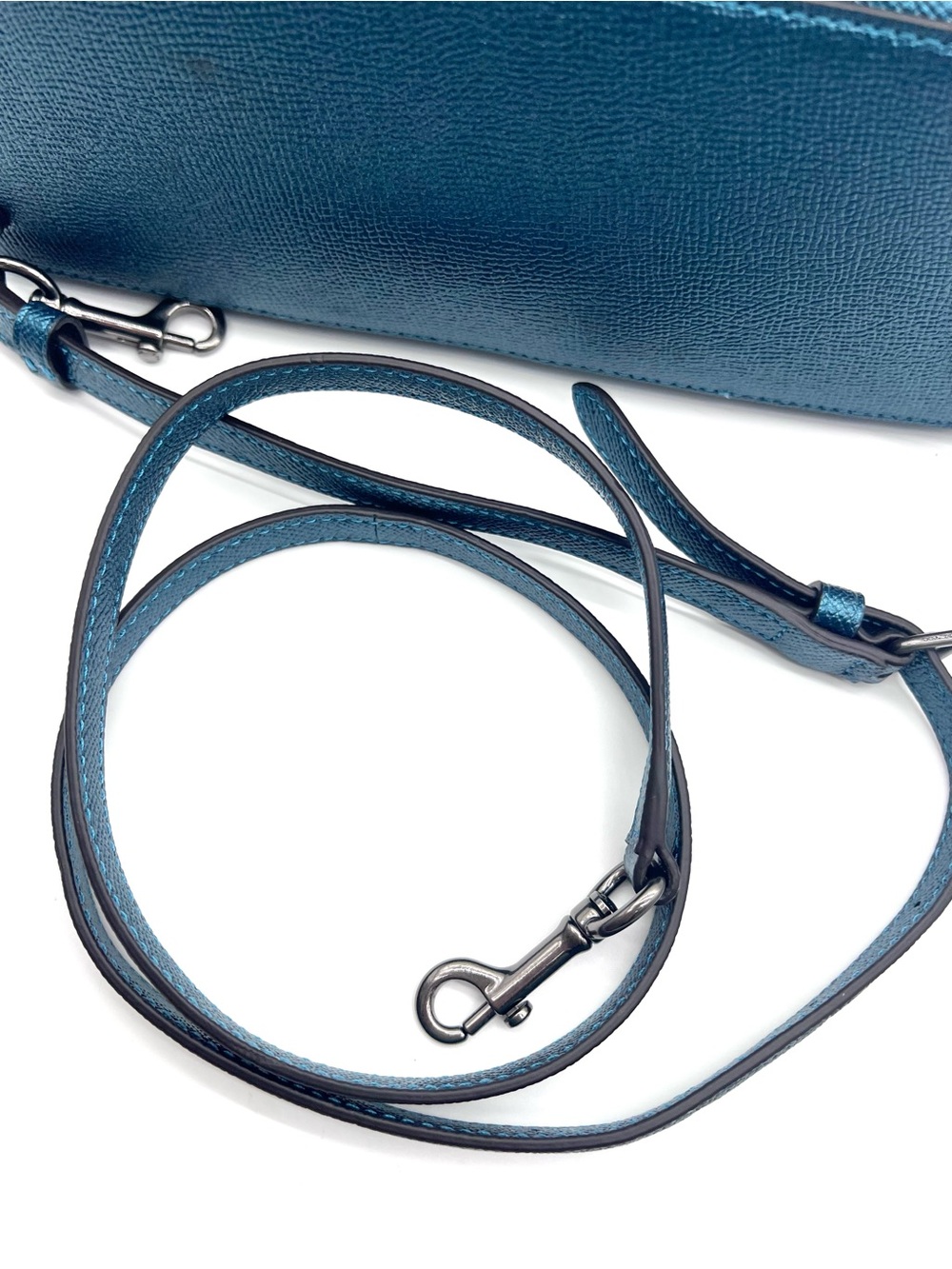 Coach Metallic Blue Mini Sierra Satchel Crossbody Bag - Picture 12 of 16